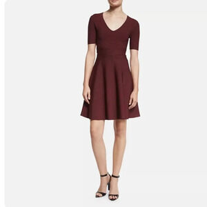 Alexander Wang Burgundy Rib Knit fit and flare Dress